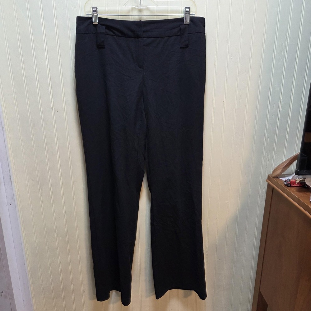 First Option Dress Pants Womens 10 Black Twill Stretch Flat Front Workwear
